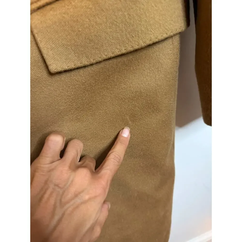 NWT J.Crew Mens Tan Wool Cashmere Trench Coat
